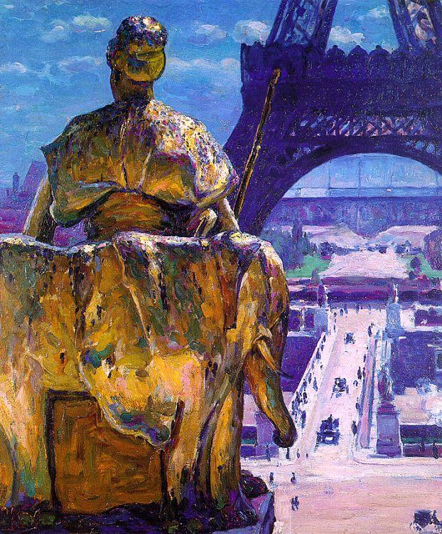 Louis Welden Hawkins The Eiffel Tower as seen from The Trocadero Germany oil painting art